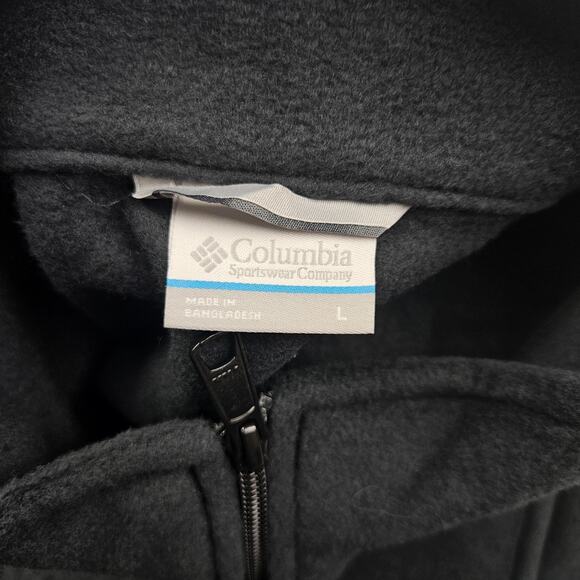 Columbia Full Zip Steens Mountain Fleece Vest Men's L Black Breathable Warmth - Picture 3 of 7